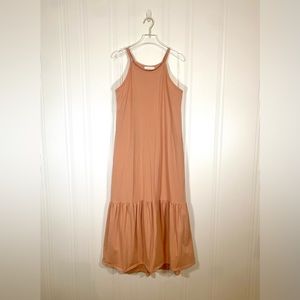 Lush Apricot Pocketed Trumpet Dress Medium